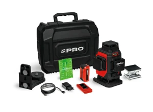 Zielony Laser krzyżowy AQ4DG 4 płaszczyznowy 4x360 Pro Zestaw Plus