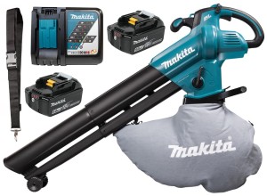 Odkurzacz i dmuchawa akumulatorowa do liści Makita DUB187 z akumulatorami  2 x 5,0 Ah