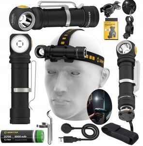 LATARKA ARMYTEK LED WIZARD C2 PRO MAX LR DALEKI ZASIĘG 3870LM WARM + UCHWYT ROWEROWY ABM-01